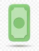 3d ícone dinheiro, banco notas vetor