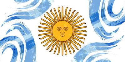 Argentina bandeira dentro grunge escova pintura estilo com meio-tom efeito. argentina bandeira dentro grunge conceito vetor
