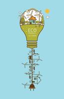 ilustração do eco casa proteção e poluição conceito vetor