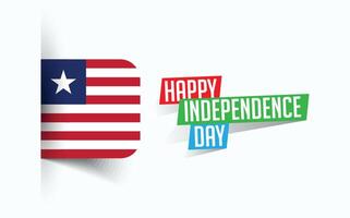 feliz independência dia do Libéria ilustração, nacional dia poster, cumprimento modelo projeto, eps fonte Arquivo vetor