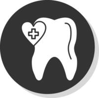 oral saúde glifo cinzento círculo ícone vetor