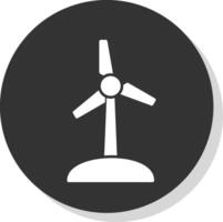 turbina glifo cinzento círculo ícone vetor