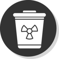 tóxico desperdício glifo cinzento círculo ícone vetor