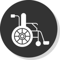 roda cadeira glifo cinzento círculo ícone vetor