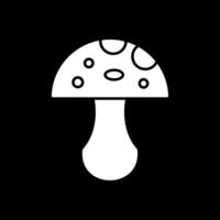 ícone invertido de glifo de cogumelo vetor