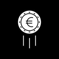 euro placa glifo invertido ícone vetor
