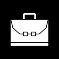 ícone invertido de glifo de maleta vetor