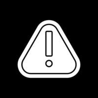 ícone invertido de glifo de alerta vetor