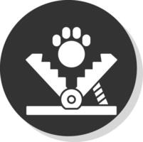Urso armadilha glifo cinzento círculo ícone vetor