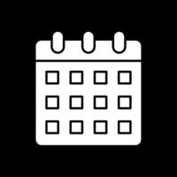 ícone invertido de glifo de calendário vetor