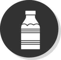 leite garrafa glifo cinzento círculo ícone vetor