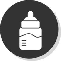 bebê garrafa glifo cinzento círculo ícone vetor