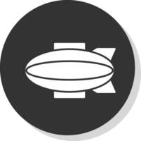 dirigível glifo cinzento círculo ícone vetor