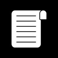 ícone invertido de glifo de documento vetor