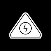 elétrico Perigo placa glifo invertido ícone vetor