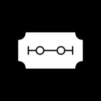 ícone invertido de glifo de lâmina de barbear vetor