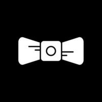 ícone invertido de glifo de gravata borboleta vetor