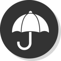 guarda-chuva glifo cinzento círculo ícone vetor