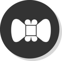 gravata-borboleta glifo cinzento círculo ícone vetor