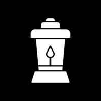 ícone invertido de glifo de lanterna vetor
