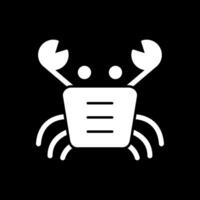 ícone invertido de glifo de caranguejo vetor