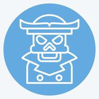 ícone pirata esqueleto. relacionado para dia das Bruxas símbolo. azul olhos estilo. simples Projeto ilustração vetor