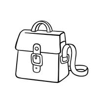 esboço mochila isolado em branco, coloração. ilustração vetor