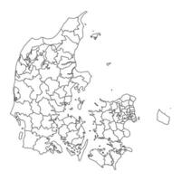 Dinamarca mapa com administrativo divisões. ilustração. vetor