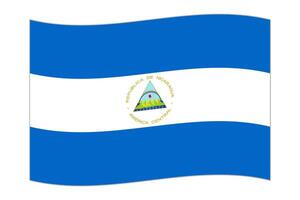 acenando bandeira do a país Nicarágua. ilustração. vetor