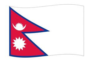 acenando bandeira do a país Nepal. ilustração. vetor