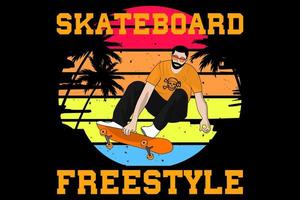 skate freestyle design vintage retro vetor