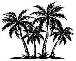 Palma árvore silhuetas ilustração vetor