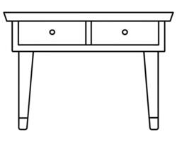 escrivaninha mesa com gavetas ilustração vetor