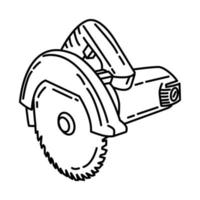 ícone de serra circular. doodle desenhado à mão ou estilo de ícone de contorno vetor