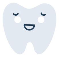 cinzento tímido dente emoji ícone. fofa dente personagem. objeto remédio símbolo plano arte. desenho animado elemento para dental clínica projeto, poster vetor