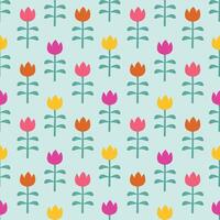 vintage desatado floral padronizar com tulipas. uma fundo do brilhante tulipa flores em uma azul fundo. gráficos para impressão em superfícies e rede Projeto. vetor