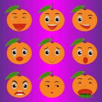 vetor de emoji de fruta laranja