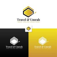 meca viagem logotipo , al haj umrah Mubarak Tour logotipo vetor