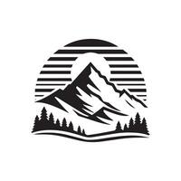minimalista montanha logotipo em uma branco fundo vetor