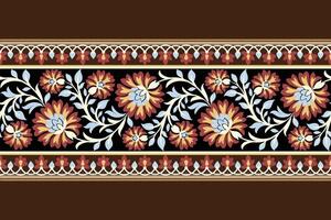 floral desatado fundo geométrico étnico oriental ikat desatado padronizar tradicional Projeto para fundo, tapete, papel de parede, roupas, embrulho, batik, tecido, ilustração bordado estilo. vetor