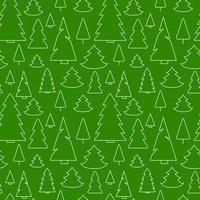 padrão sem emenda de árvores de Natal simples. fundo de inverno sem fim. ilustração em vetor verde e branco.