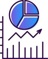 torta gráfico gradiente preenchidas ícone vetor