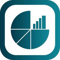 torta gráfico glifo gradiente volta canto ícone vetor