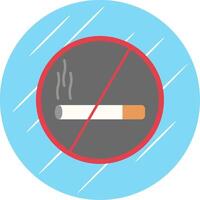 não fumar plano azul círculo ícone vetor