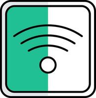 Wi-fi preenchidas metade cortar ícone vetor