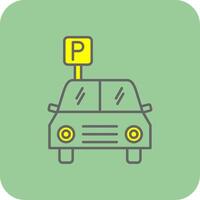 estacionamento preenchidas amarelo ícone vetor