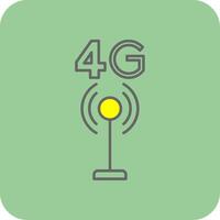 4g preenchidas amarelo ícone vetor