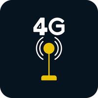 4g glifo dois cor ícone vetor