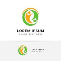 trabalho em equipe e vetor de design de logotipo da comunidade. modelo de design de logotipo para adoção e rede social