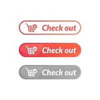 design moderno do botão check-out. design de material de ícone de loja online vetor